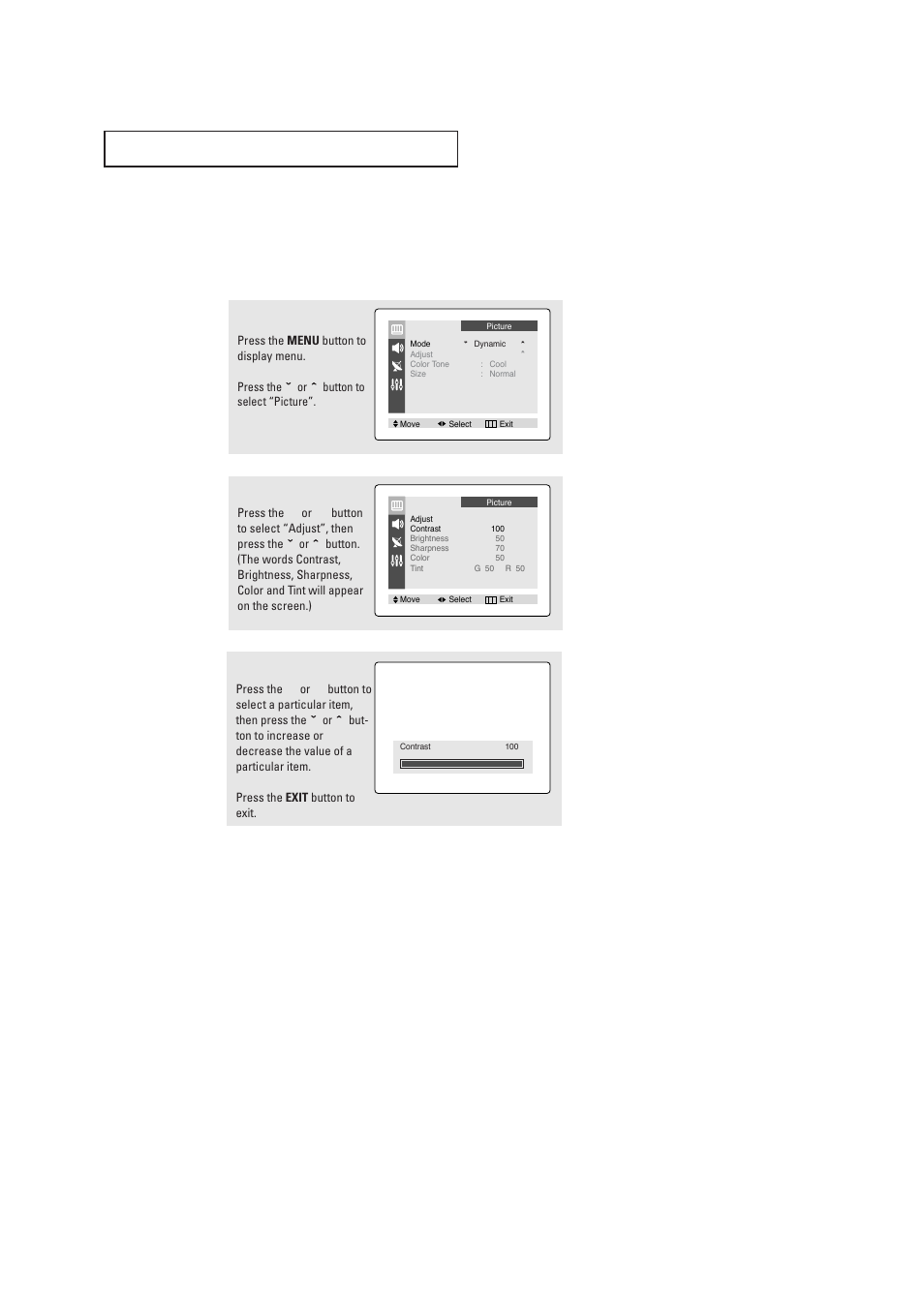 Customizing the picture | Samsung CL21K30MQ  EN User Manual | Page 23 / 40