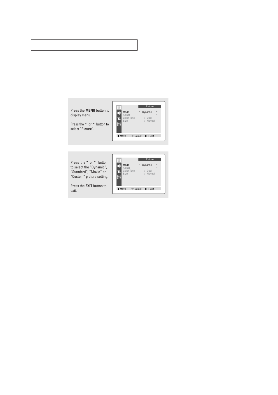Using automatic picture settings | Samsung CL21K30MQ  EN User Manual | Page 24 / 40