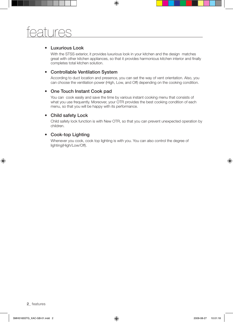 Features | Samsung DE68-03267F-01 User Manual | Page 2 / 36