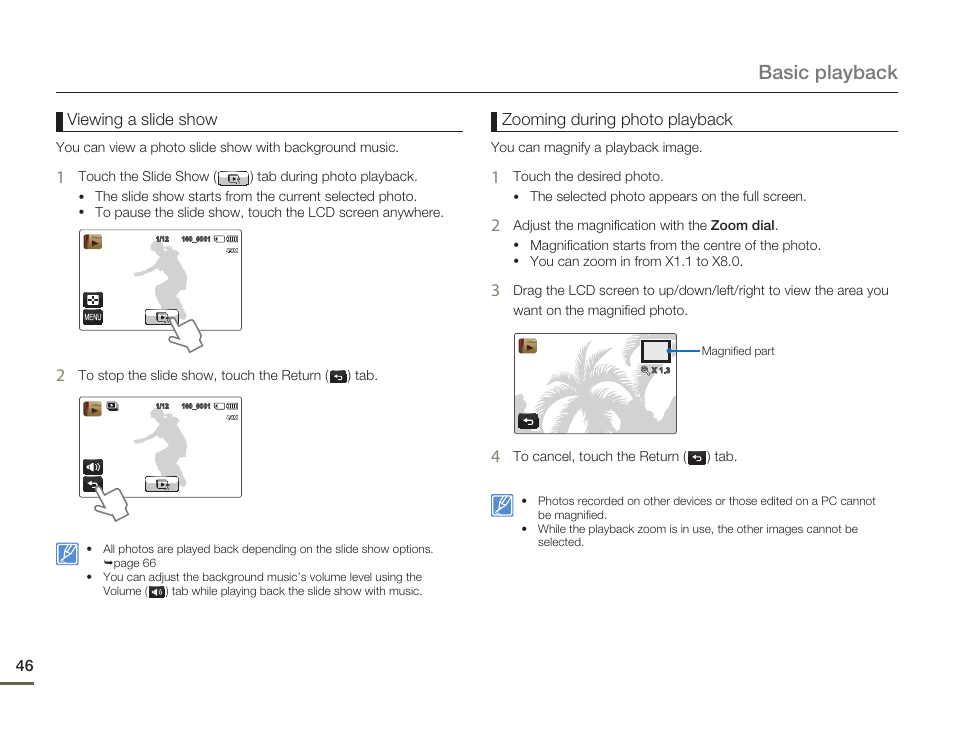 Basic playback | Samsung HMX-Q11TP User Manual | Page 46 / 110