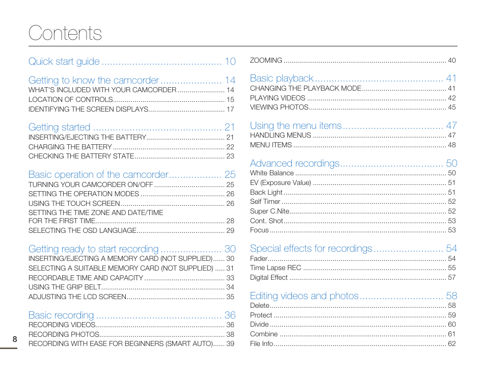 Samsung HMX-Q11TP User Manual | Page 8 / 110