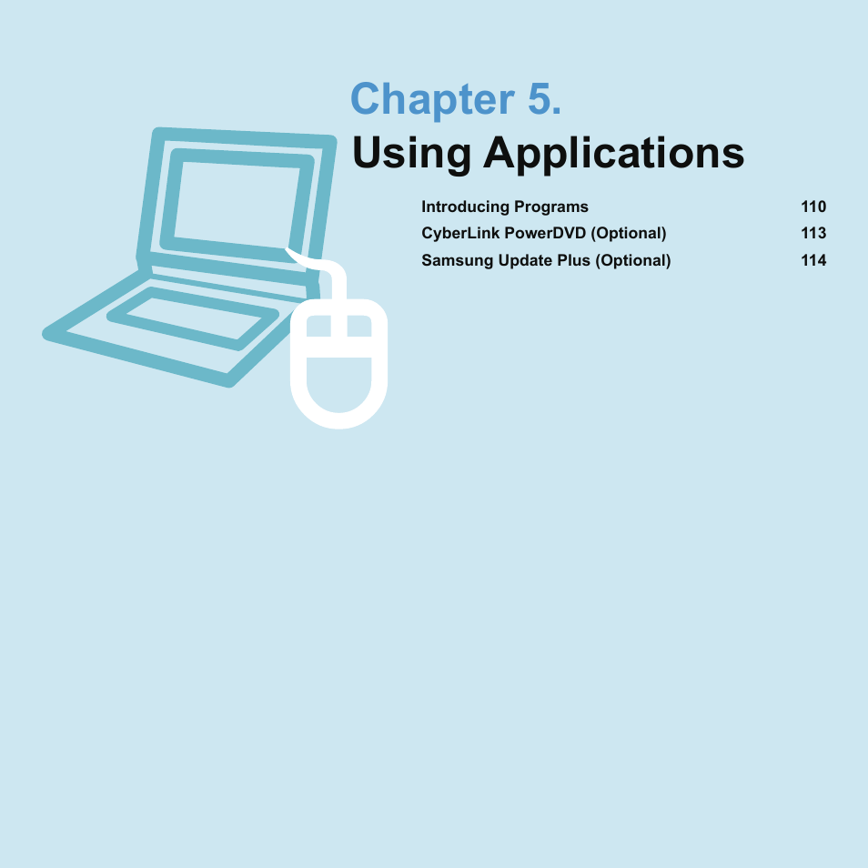 Chapter 5. using applications | Samsung P55 User Manual | Page 110 / 172