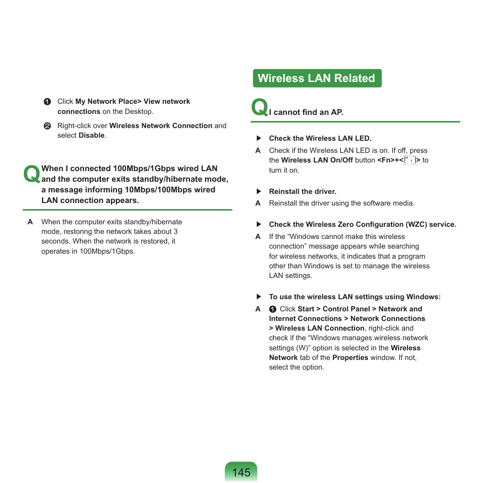 Wireless lan related | Samsung P55 User Manual | Page 146 / 172