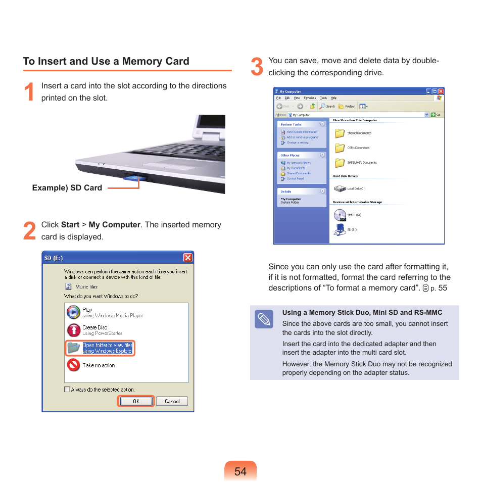 Samsung P55 User Manual | Page 55 / 172