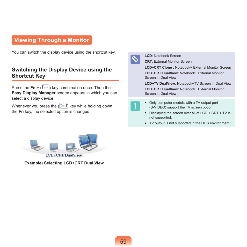 Viewing through a monitor, 9 viewing through a monitor | Samsung P55 User Manual | Page 60 / 172