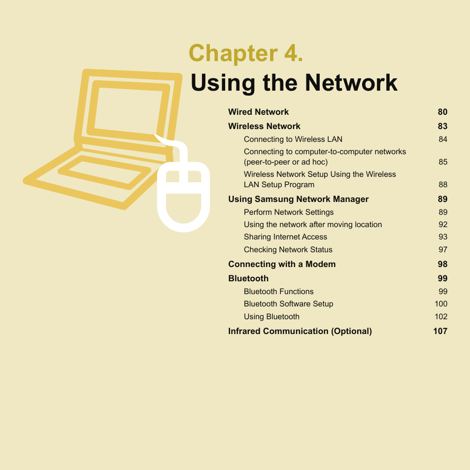 Chapter 4. using the network | Samsung P55 User Manual | Page 80 / 172