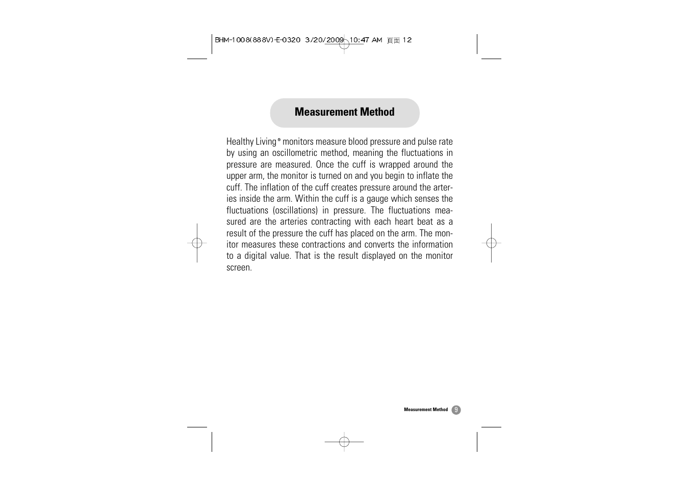 Measurement method | Samsung BHM-1008 User Manual | Page 10 / 66