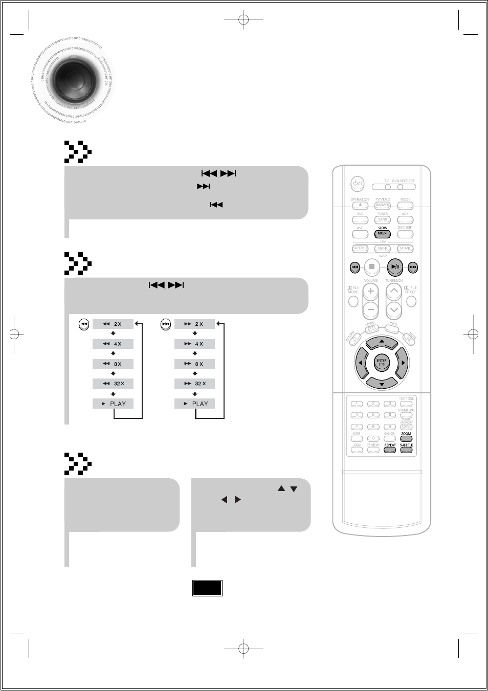 Divx playback, Fast playback, Skip forward/back | Zoom function | Samsung HT-DS650 User Manual | Page 27 / 78