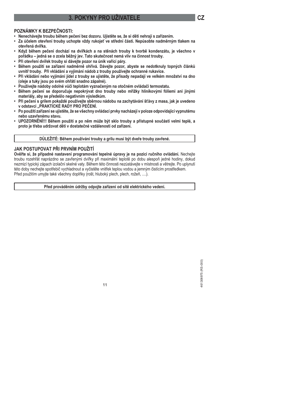 Pokyny pro uživatele | Ardo HX 080 X User Manual | Page 11 / 256
