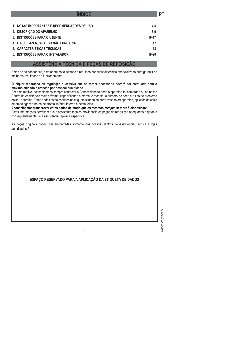 Assistência técnica e peças de reposição, Índice | Ardo HX 080 X User Manual | Page 183 / 256