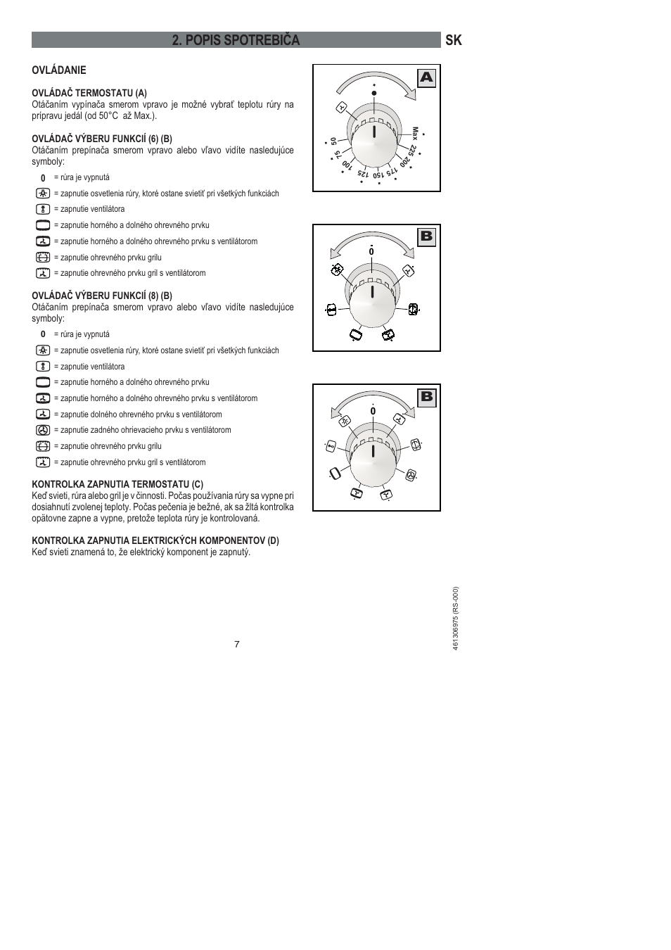 Sk 2. popis spotrebiča | Ardo HX 080 X User Manual | Page 223 / 256