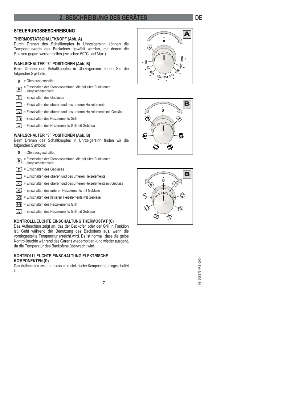 De 2. beschreibung des gerätes | Ardo HX 080 X User Manual | Page 25 / 256