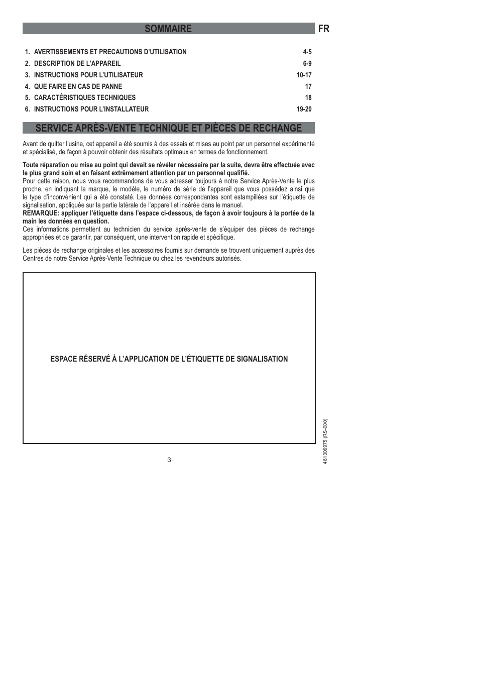 Sommaire | Ardo HX 080 X User Manual | Page 57 / 256