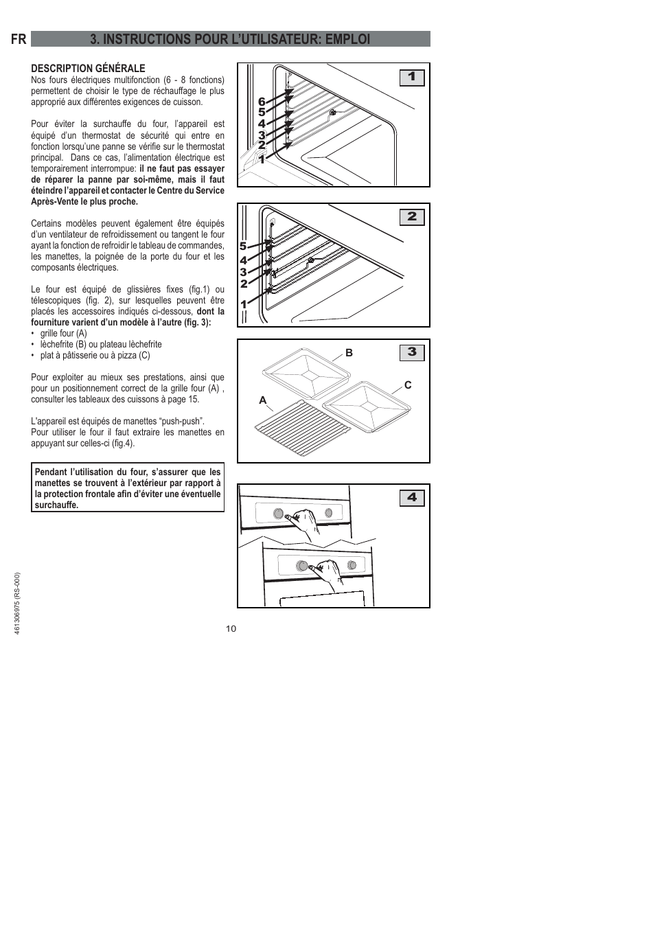 Fr 3. instructions pour l’utilisateur: emploi | Ardo HX 080 X User Manual | Page 64 / 256