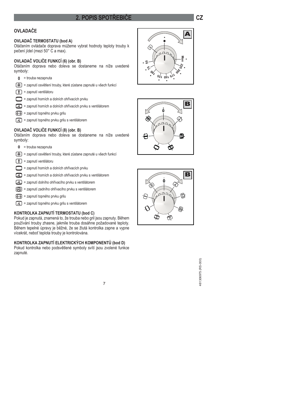 Cz 2. popis spotřebiče | Ardo HX 080 X User Manual | Page 7 / 256