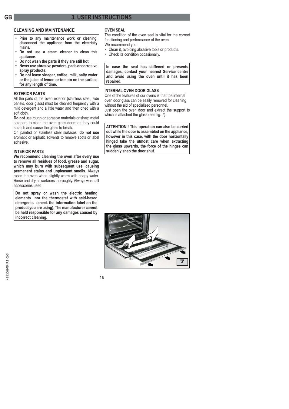 Gb 3. user instructions | Ardo HX 080 X User Manual | Page 88 / 256