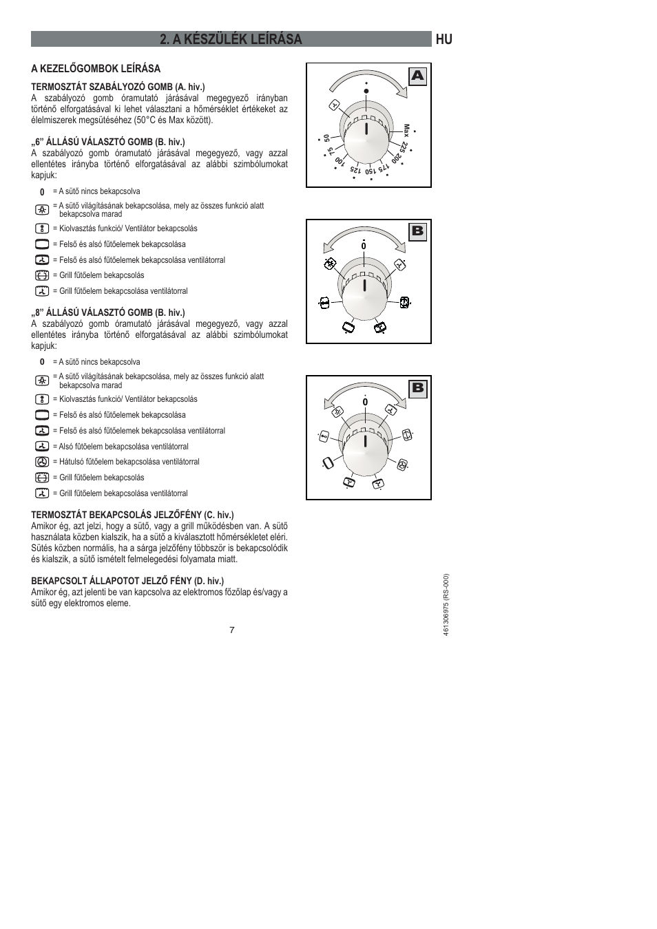 Hu 2. a készülék leírása | Ardo HX 080 X User Manual | Page 97 / 256