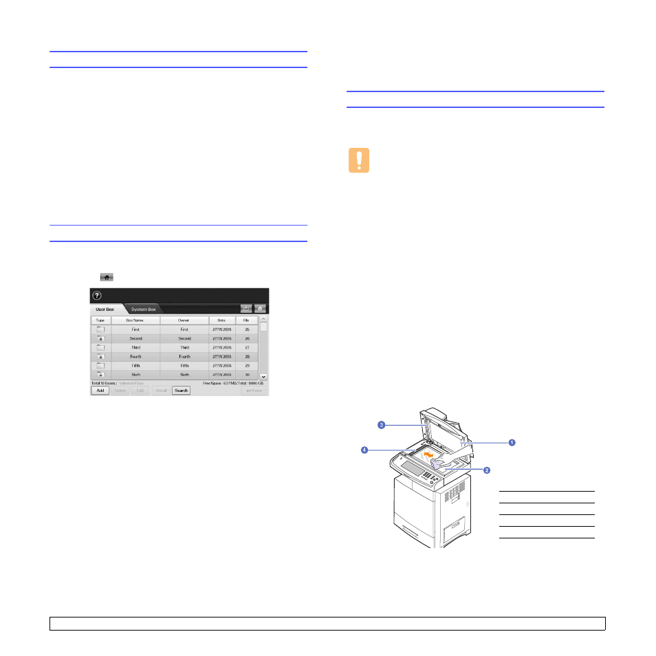 Sending the toner reorder notification, Checking document box, Cleaning your machine | Cleaning the outside, Cleaning the inside, Cleaning the scan unit | Samsung CLX-8385ND Series User Manual | Page 100 / 201