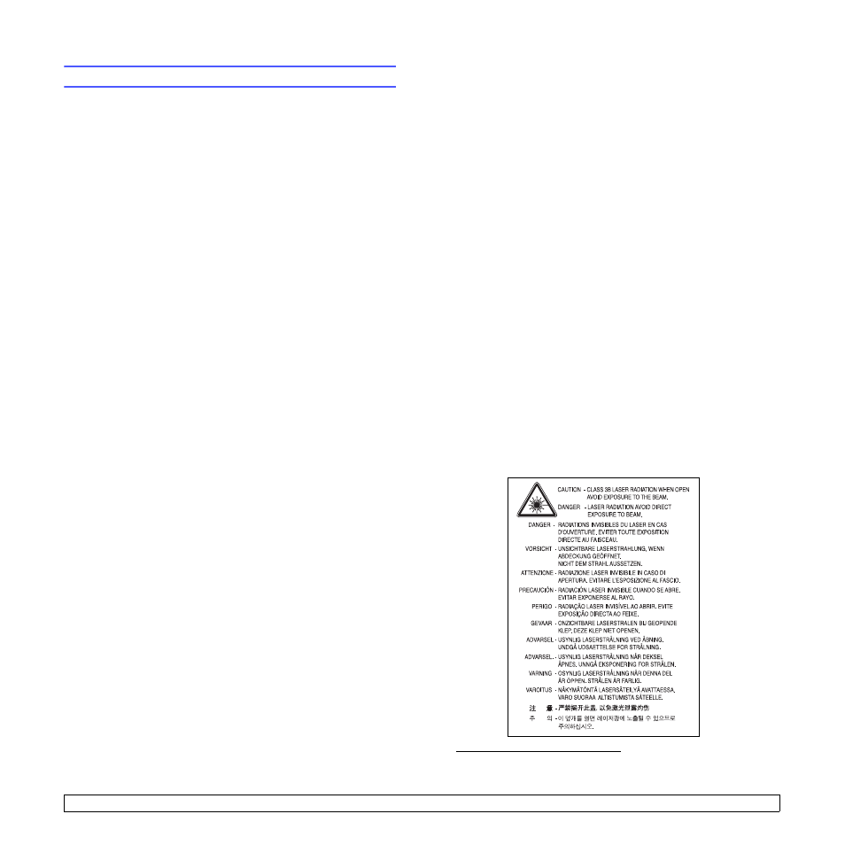 Safety and regulatory information, Important precautions and safety information, Laser safety statement | Samsung CLX-8385ND Series User Manual | Page 12 / 201