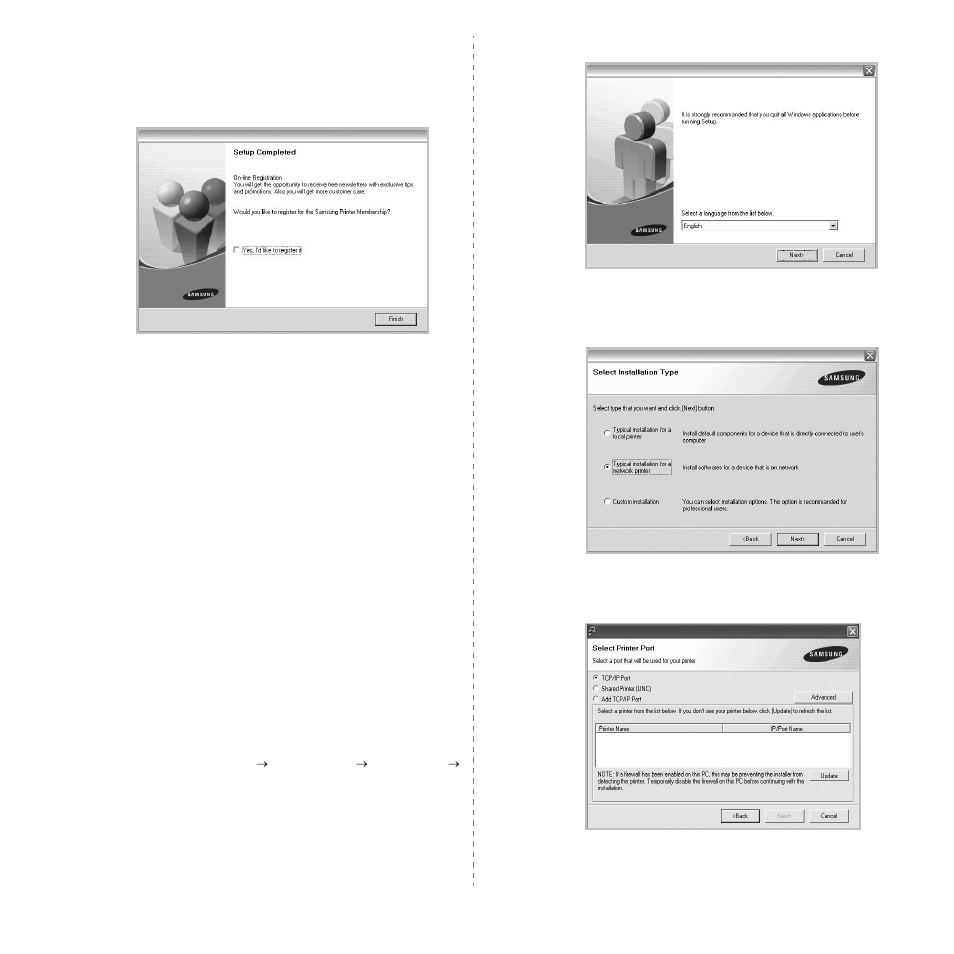 Installing software for network printing | Samsung CLX-8385ND Series User Manual | Page 158 / 201