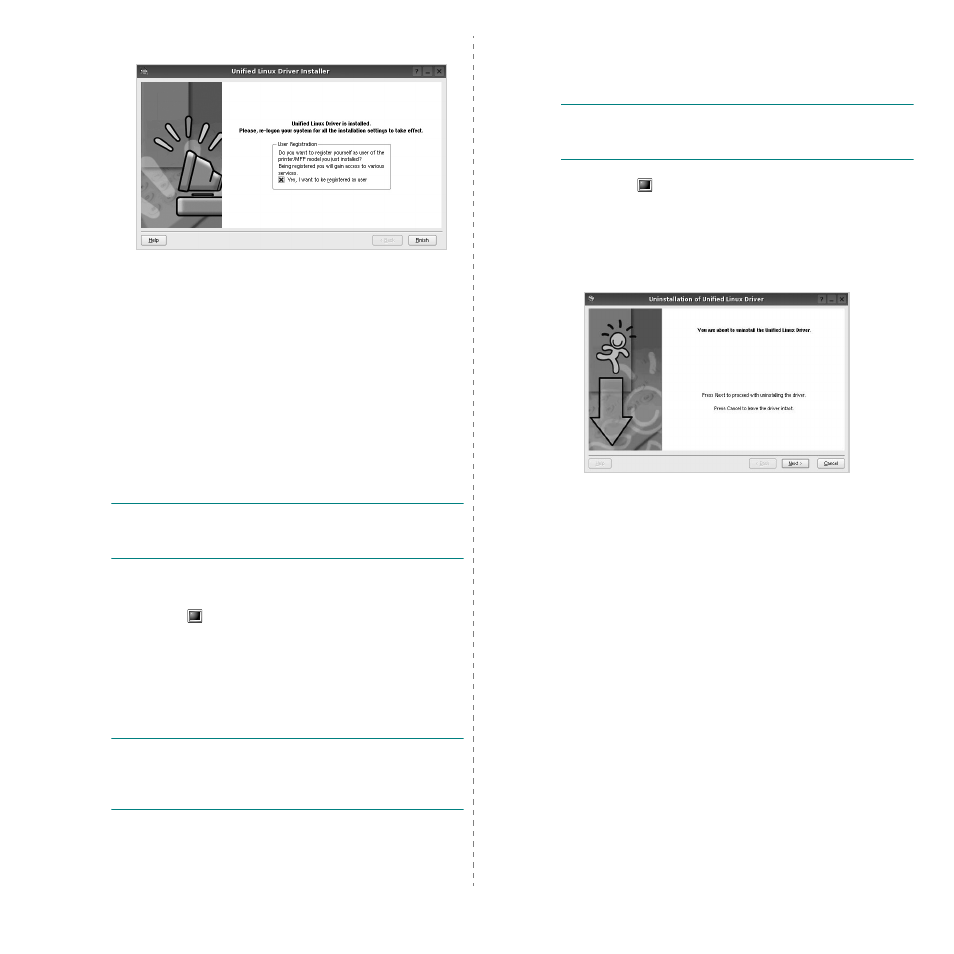 Installing the smartpanel, Uninstalling the unified linux driver | Samsung CLX-8385ND Series User Manual | Page 185 / 201