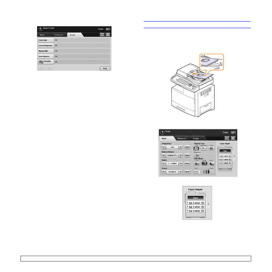 Image tab, Copying originals | Samsung CLX-8385ND Series User Manual | Page 47 / 201