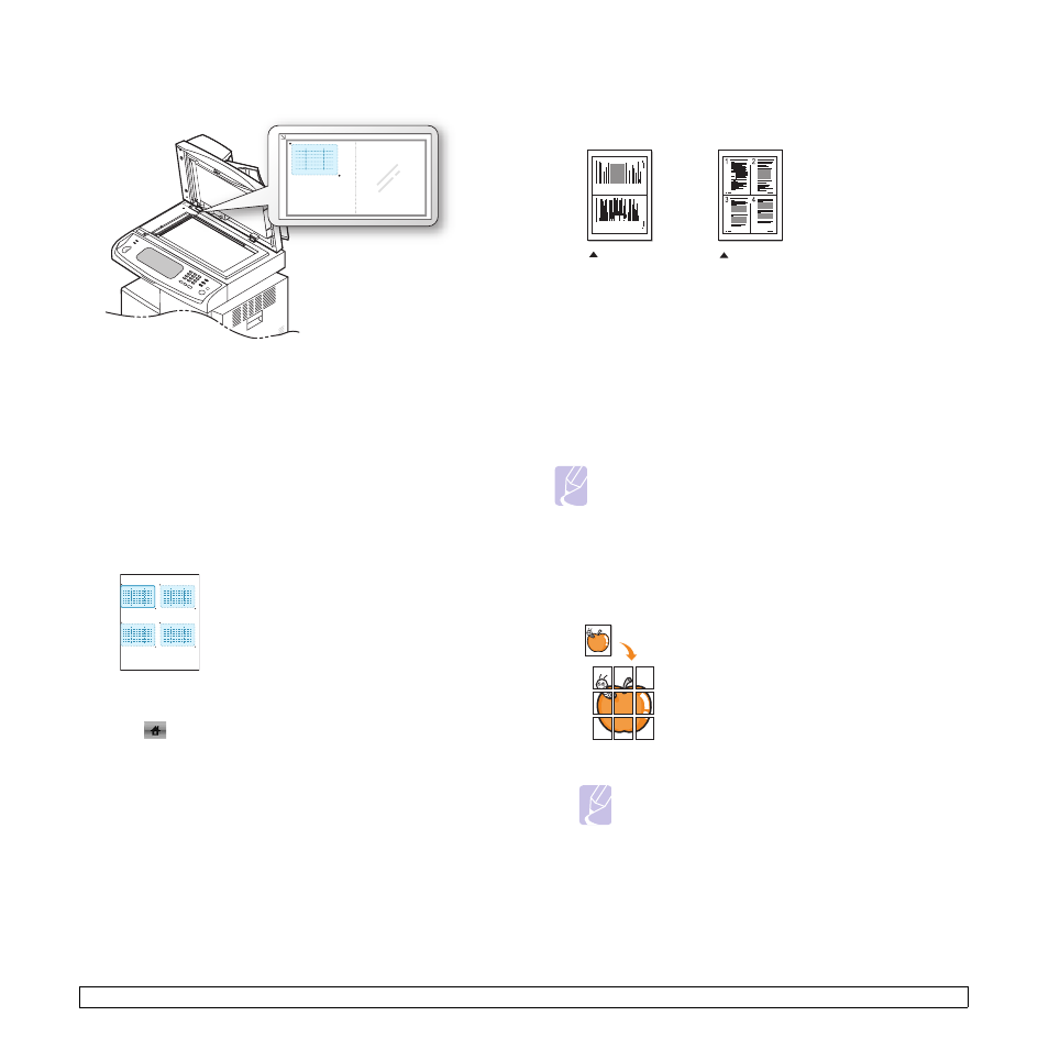 Up or 4-up copying (n-up), Poster copying, Up or 4-up copying (n-up) poster copying | Samsung CLX-8385ND Series User Manual | Page 51 / 201