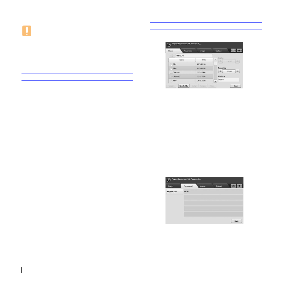 Scanning to an usb memory device, Scanning, Scan to usb | Basic tab, Advanced tab, Basic tab advanced tab | Samsung CLX-8385ND Series User Manual | Page 83 / 201