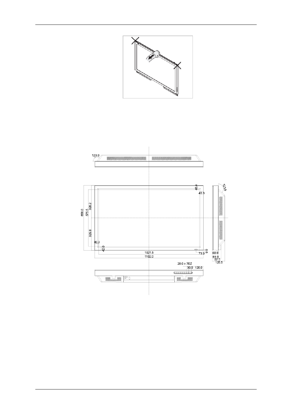 Mechanical layout(460fp-2, 460fpn-2), Mechanical layout, 네트웍 모델 사이즈 | Samsung SyncMaster 460FPN-2 User Manual | Page 25 / 99
