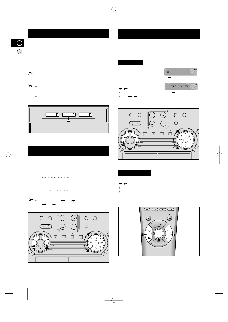 Selecting a cd in the disc changer, Selecting a track, To select the mp3-cd title and track | Main unit, Remote control | Samsung MAX-ZL65GBR User Manual | Page 12 / 27