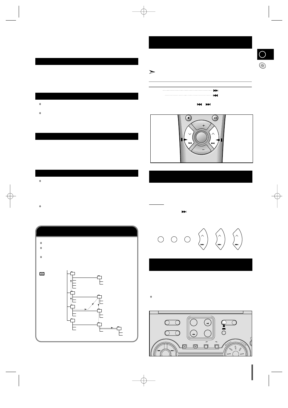 Searching for a specific music passage on a cd, Function to skip through 10, Last memory function | Playback sequence of titles and tracks, Function to skip through 10 tracks at a time, What is mp3, File compatibility, How many mp3 files can a cd-r or cd-rw disc record, Regarding the playback of cd-r/rw | Samsung MAX-ZL65GBR User Manual | Page 13 / 27