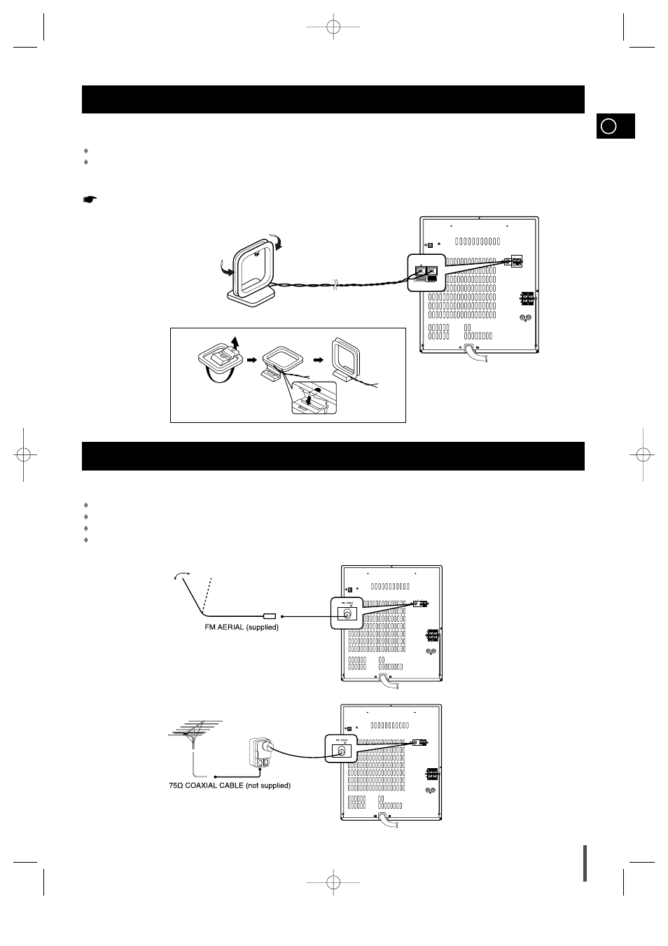 Connecting the am (mw)/lw aerial, Connecting the fm aerial | Samsung MAX-ZL65GBR User Manual | Page 9 / 27