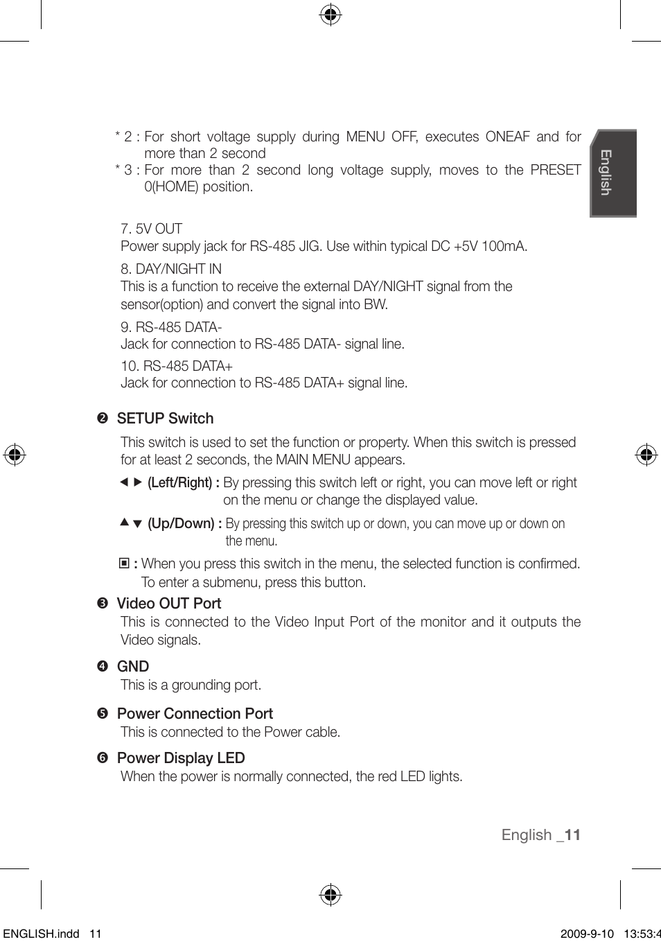 Samsung SCC-C4255P User Manual | Page 11 / 37