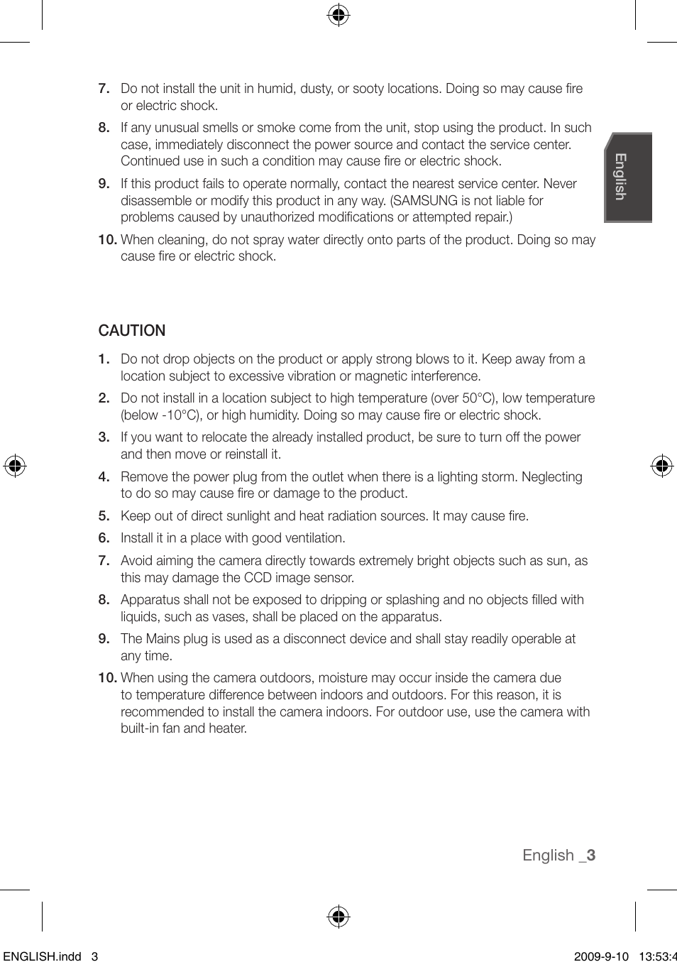 Samsung SCC-C4255P User Manual | Page 3 / 37