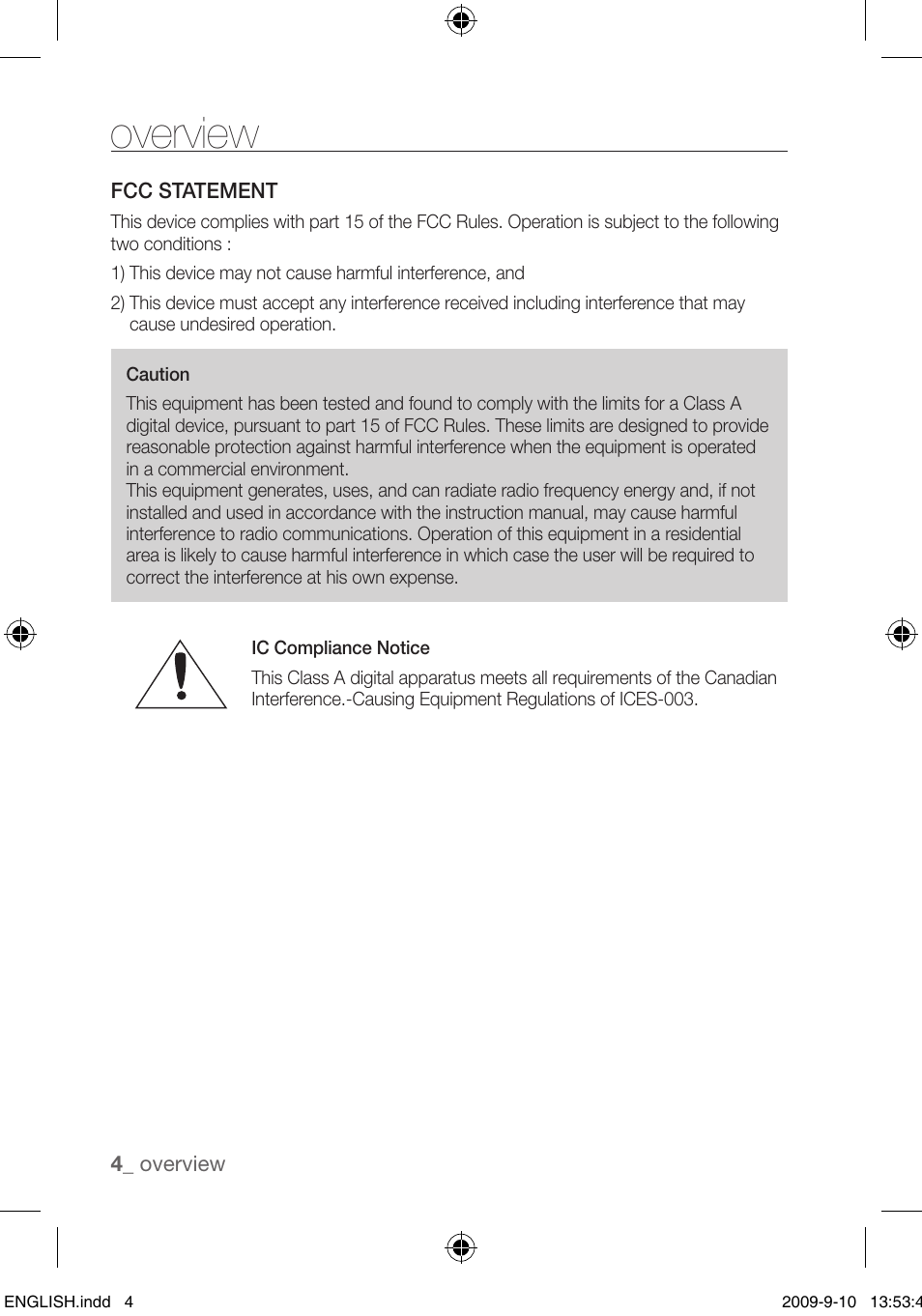 Overview | Samsung SCC-C4255P User Manual | Page 4 / 37