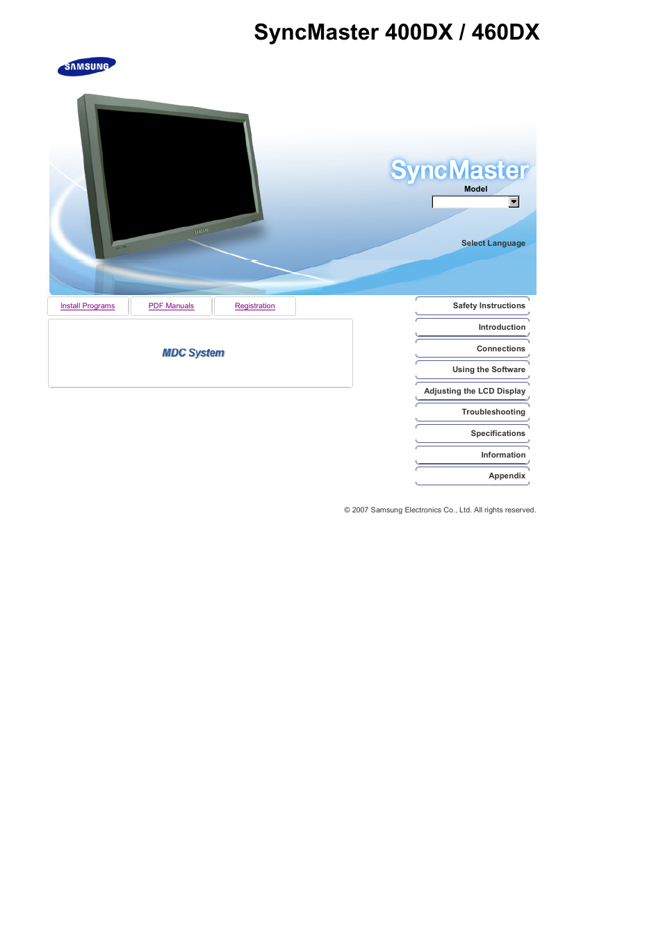 Samsung 460DX User Manual | 90 pages