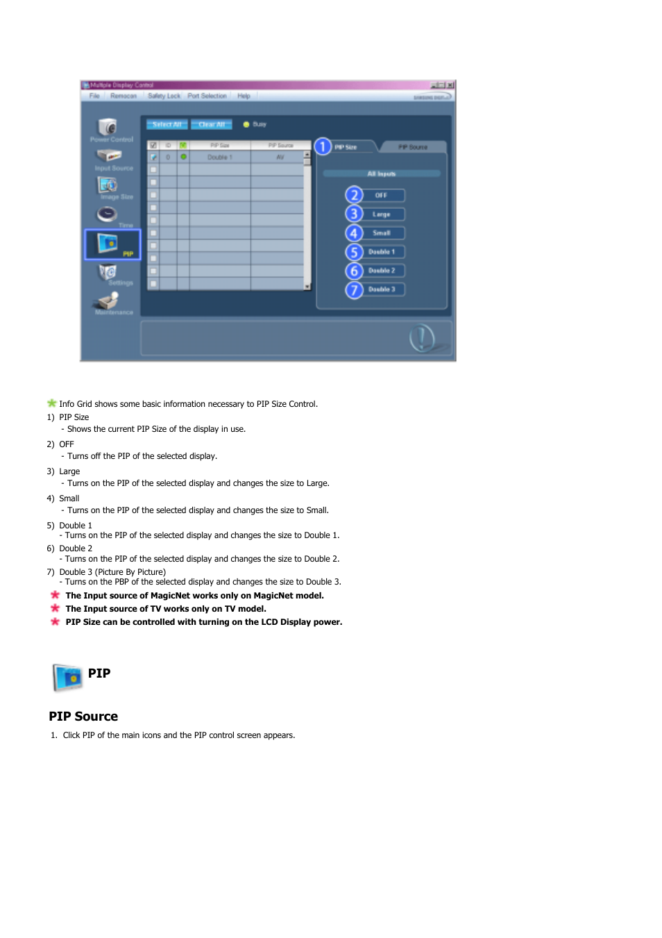 Pip pip source | Samsung 460DX User Manual | Page 50 / 90