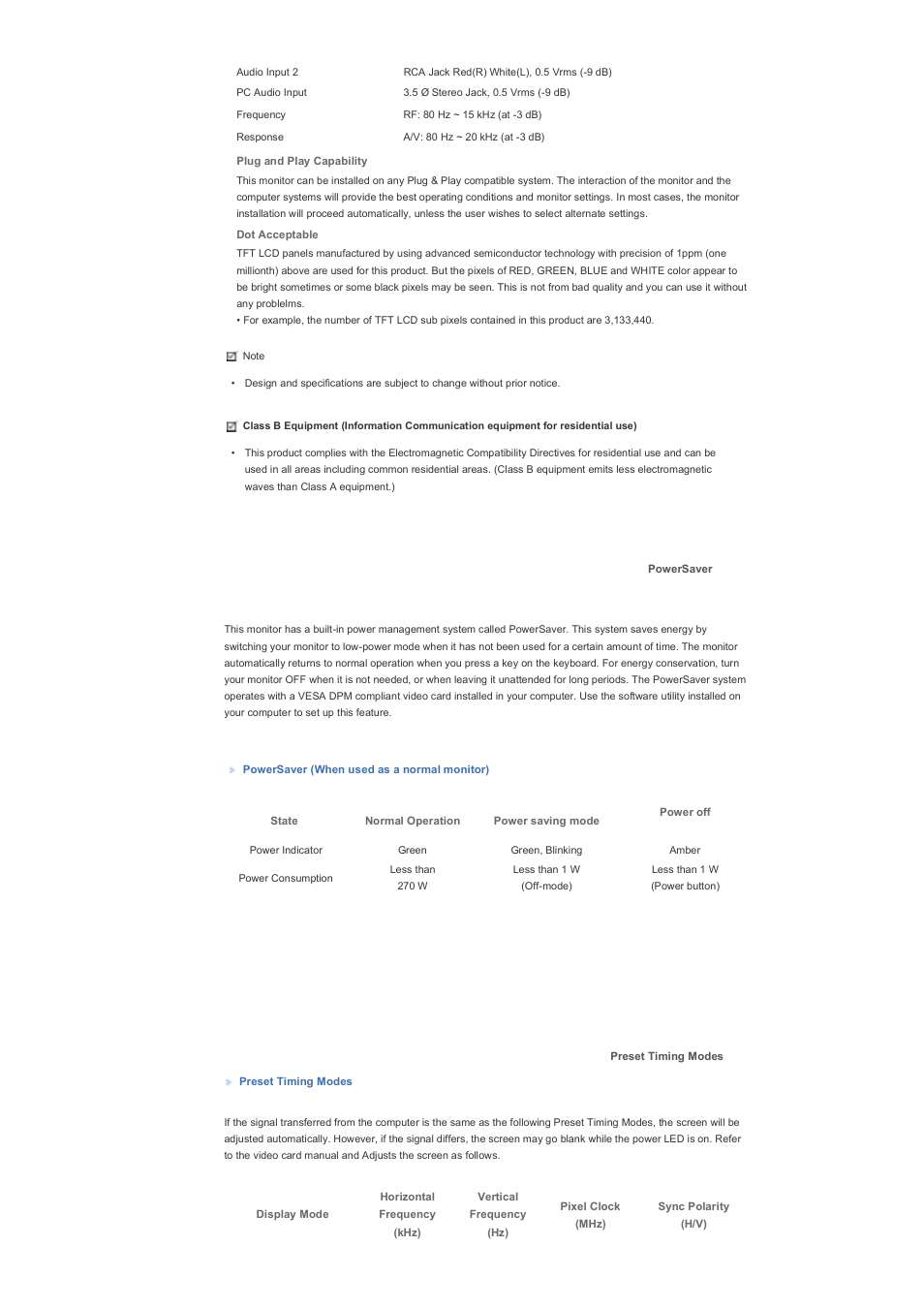 Powersaver | Samsung 460DX User Manual | Page 81 / 90