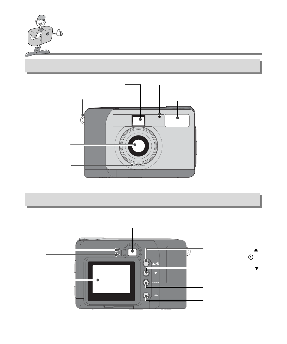 Identification of features, Product exterior (front), Product exterior (rear) | Samsung Digimax 130 User Manual | Page 10 / 84
