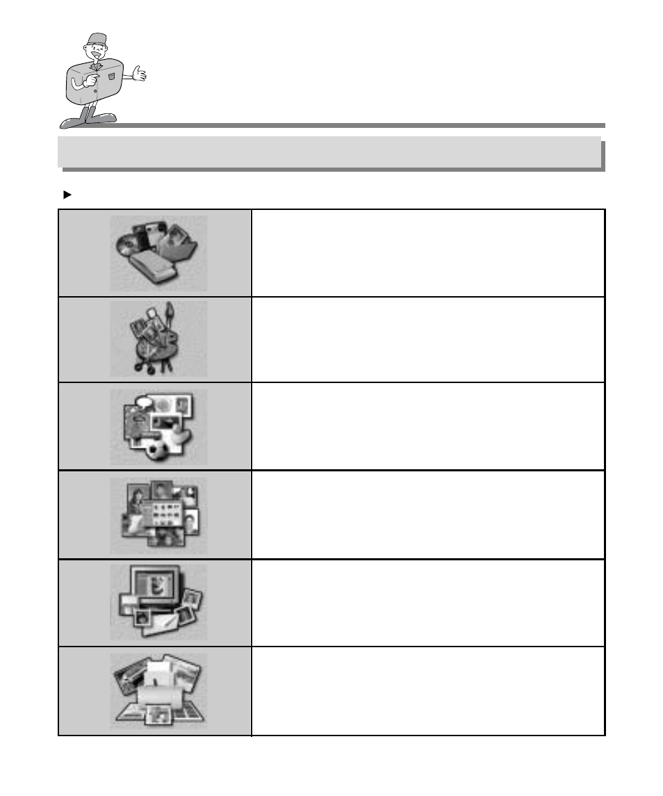 How to use editing software, Mgi photosuite lll se get, Prepare | Compose, Organize, Share, Print | Samsung Digimax 130 User Manual | Page 62 / 84