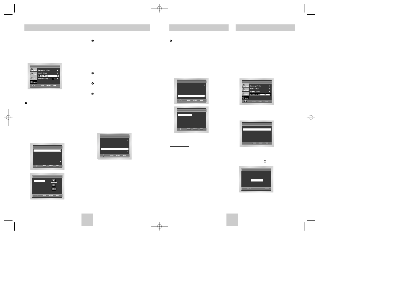 Setting up the display options | Samsung DVD-P148 User Manual | Page 16 / 18