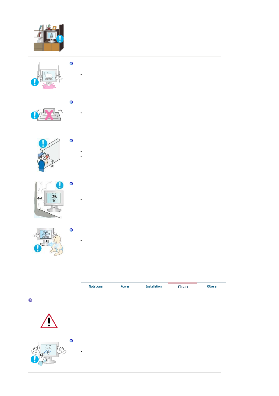 Clean | Samsung 205BW User Manual | Page 5 / 63