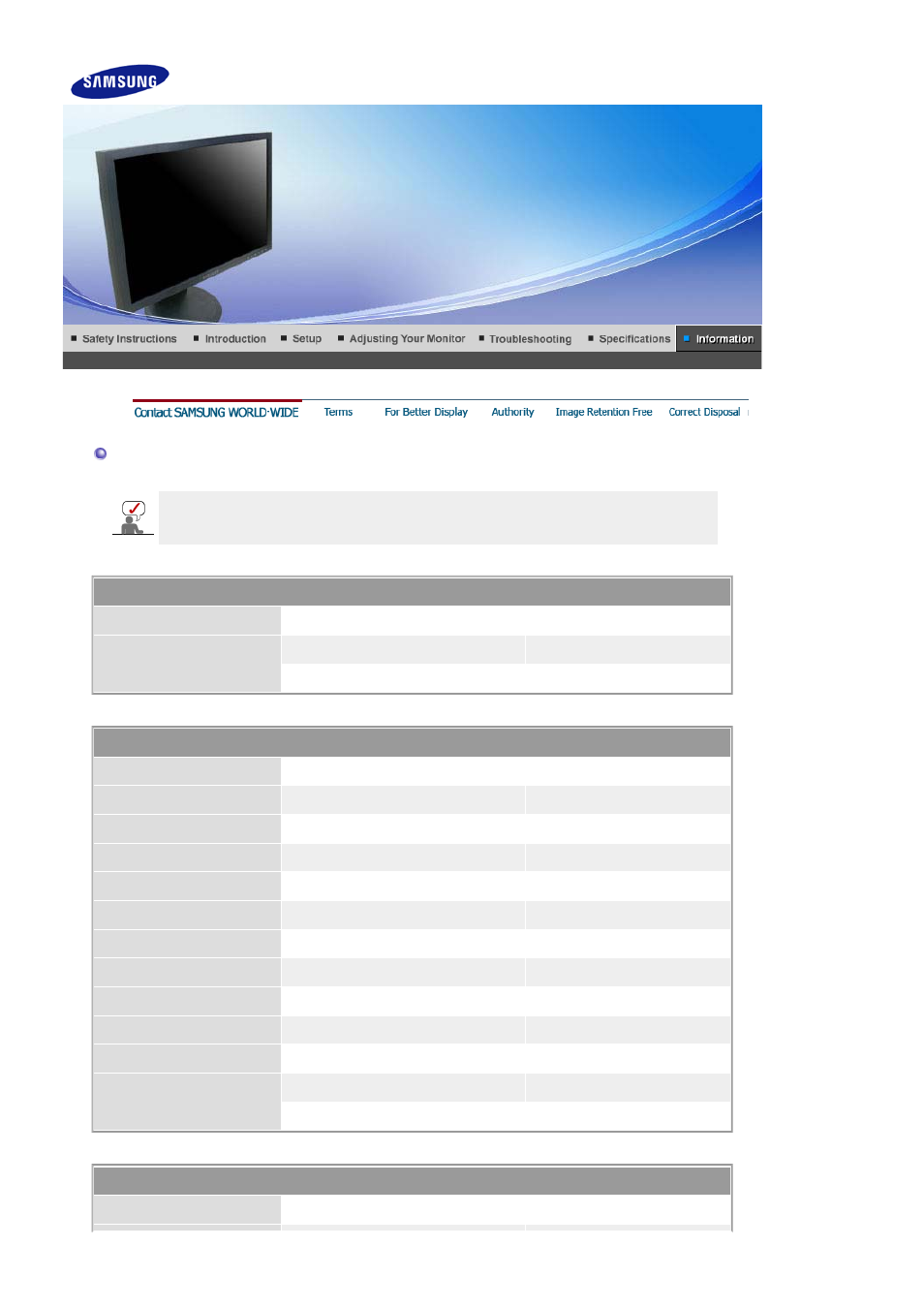 Information, Contact samsung world-wide | Samsung 205BW User Manual | Page 57 / 63