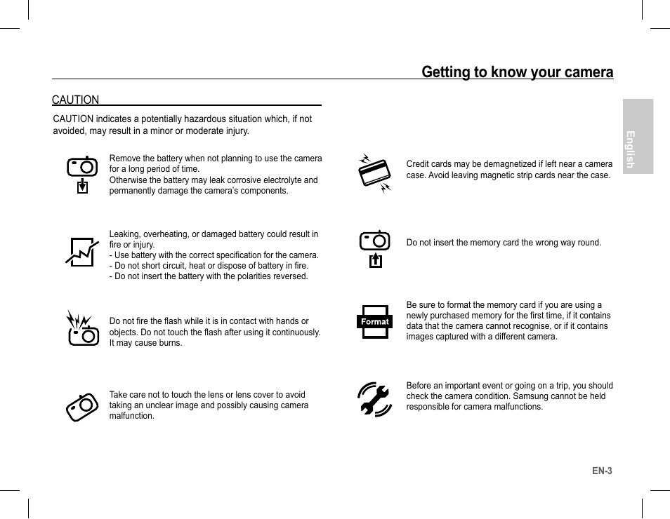 Getting to know your camera | Samsung BL103 User Manual | Page 4 / 34