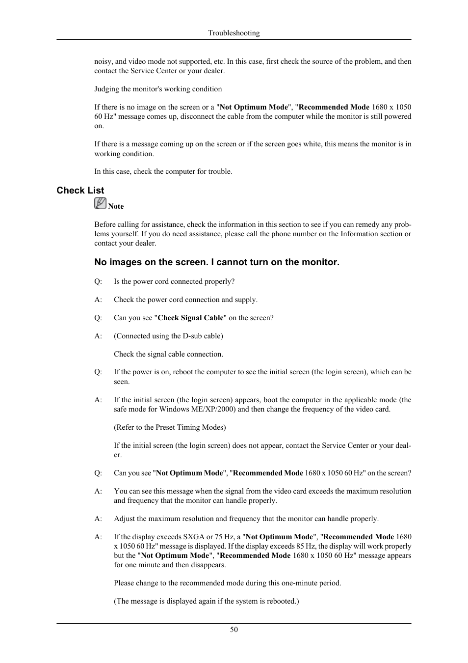 Check list | Samsung 2043NWX  QSG User Manual | Page 11 / 15