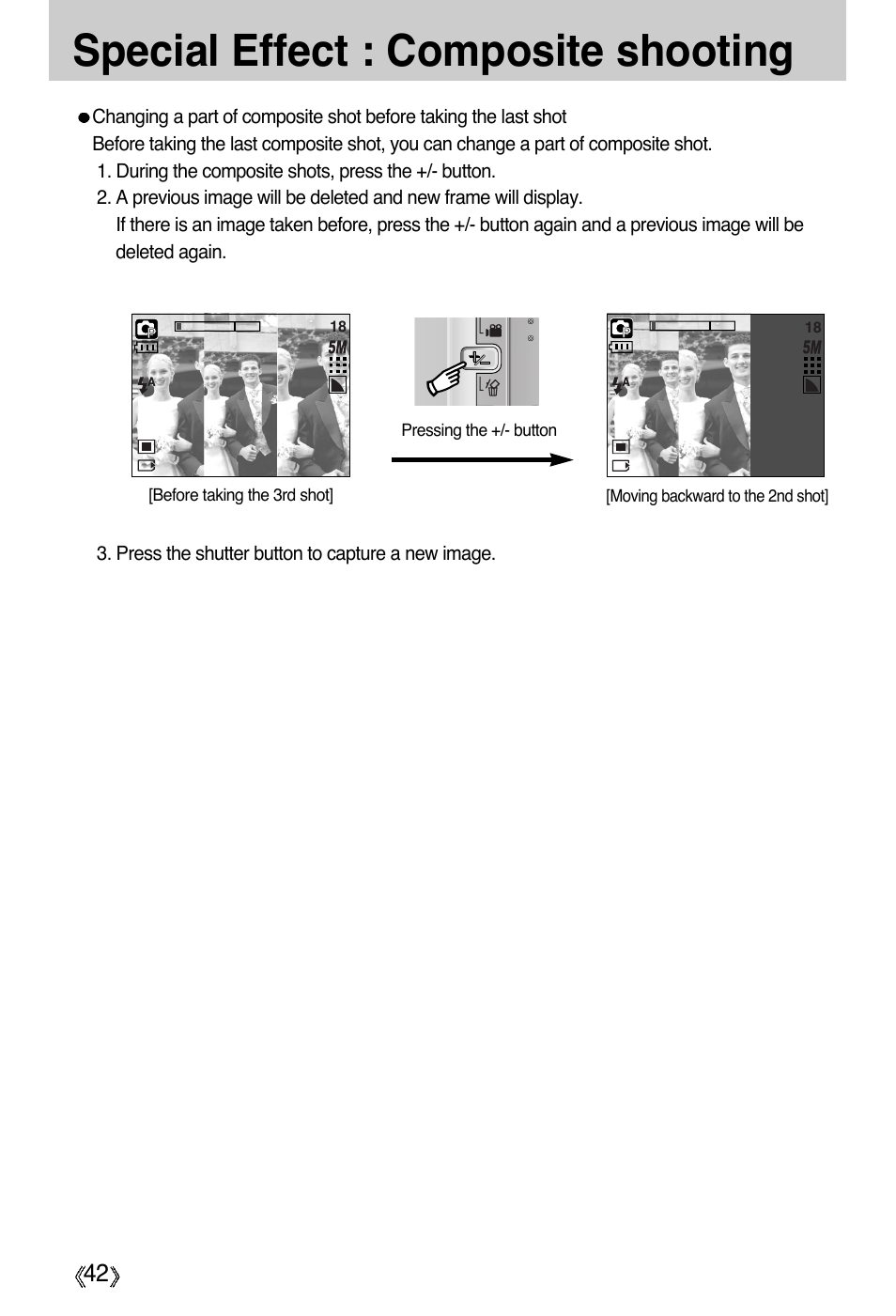 Special effect : composite shooting | Samsung Digimax A55W User Manual | Page 42 / 132