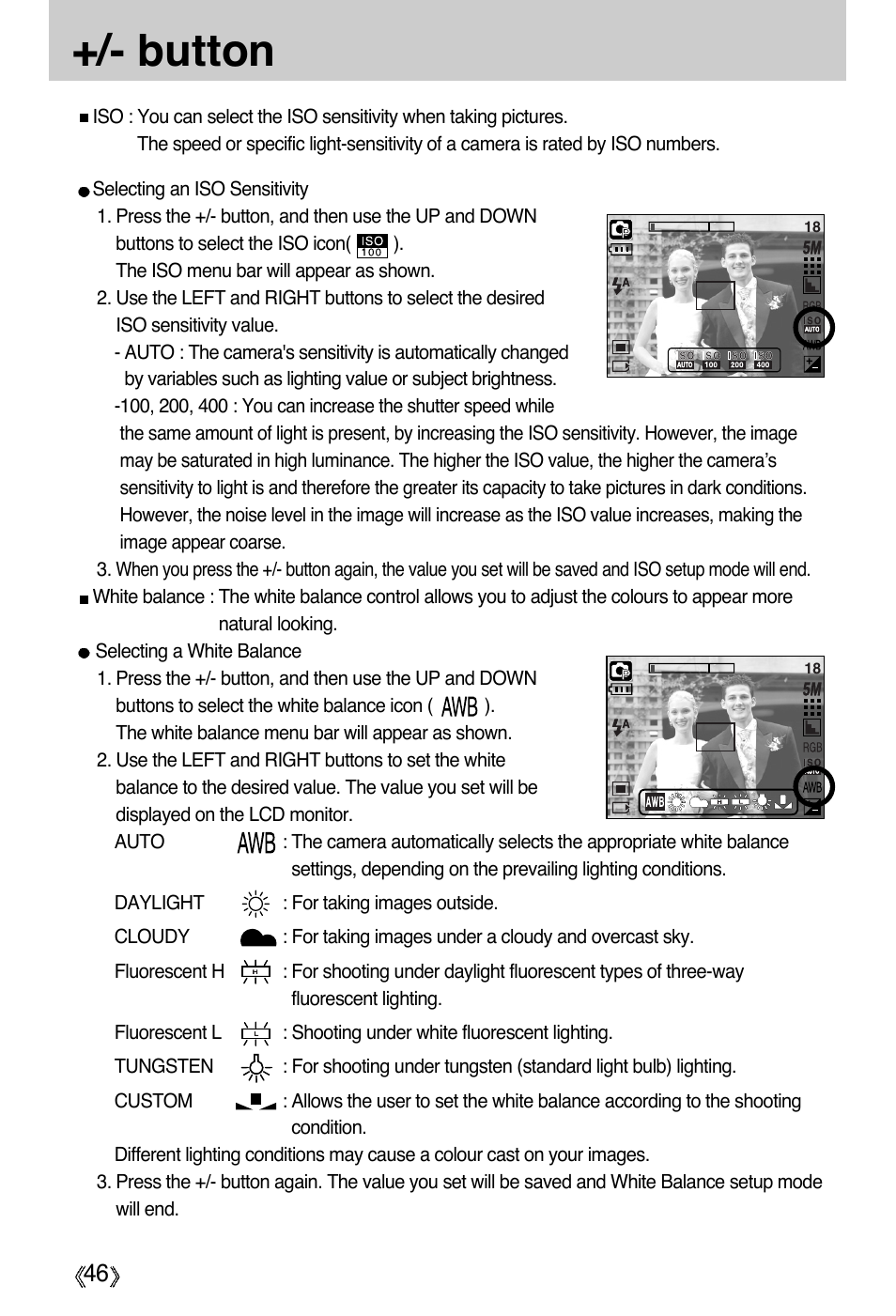 Button | Samsung Digimax A55W User Manual | Page 46 / 132