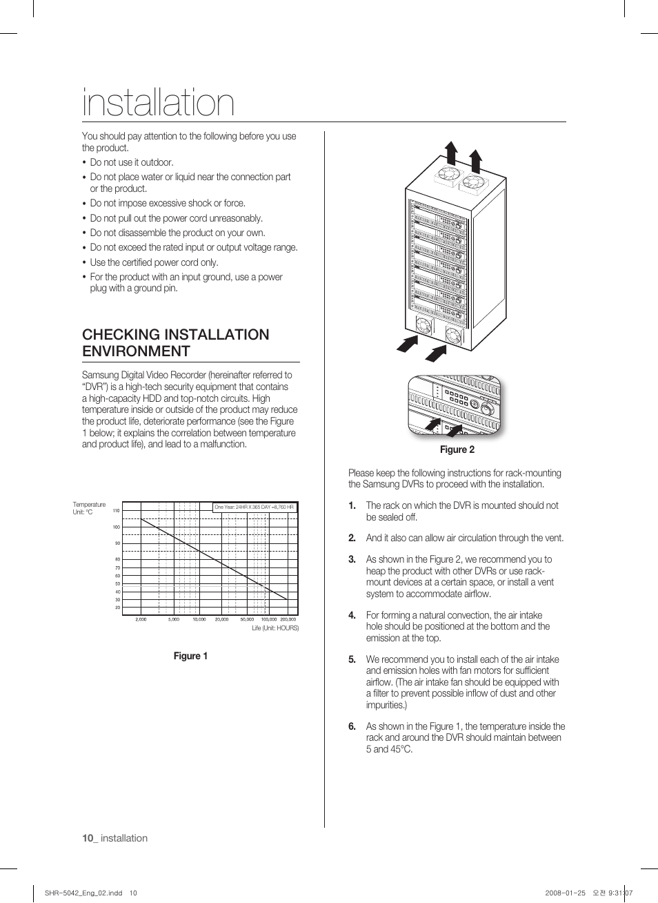 Installation, Checking installation environment | Samsung SHR-5040 User Manual | Page 14 / 92