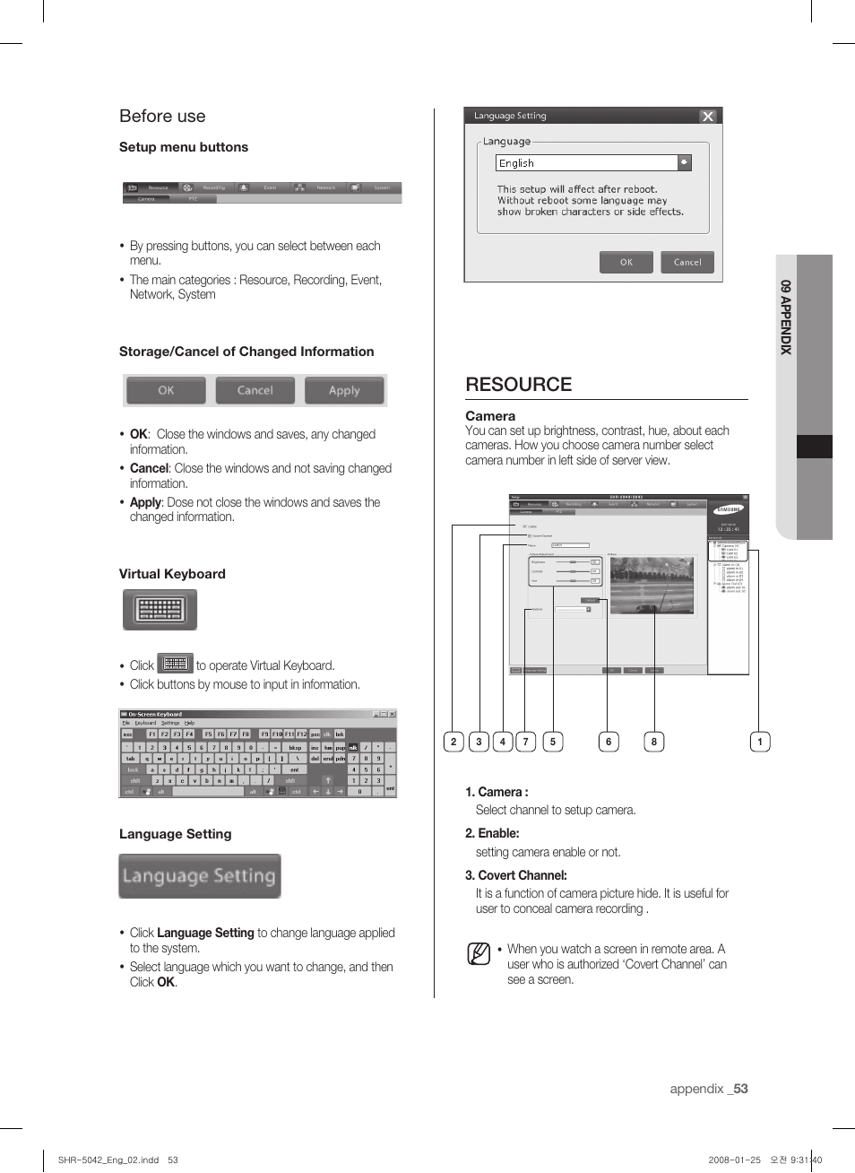 Resource, Before use | Samsung SHR-5040 User Manual | Page 57 / 92