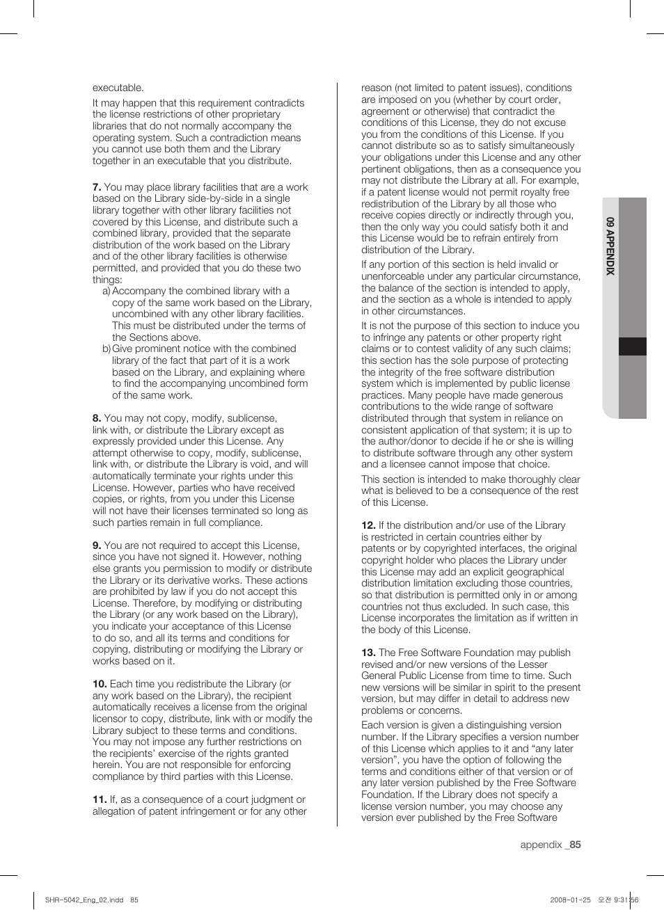 Samsung SHR-5040 User Manual | Page 89 / 92